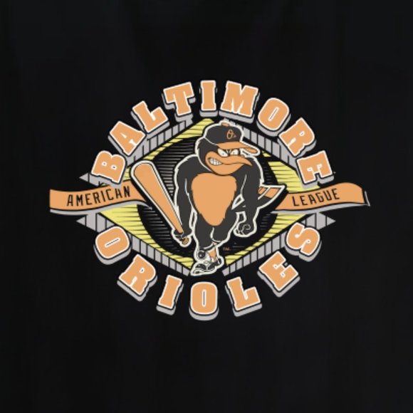 Baltimore Orioles Unisex Black Tee Shirt, Graphic Design Baseball Tee PM - Picture 3 of 3